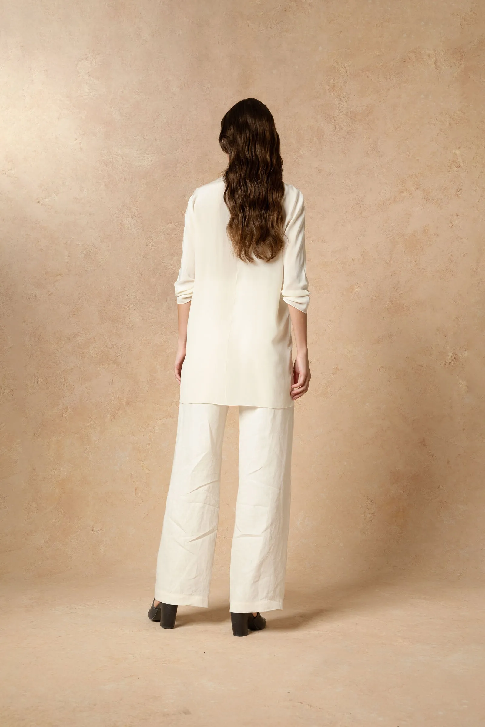 Bambina, ivory linen pants