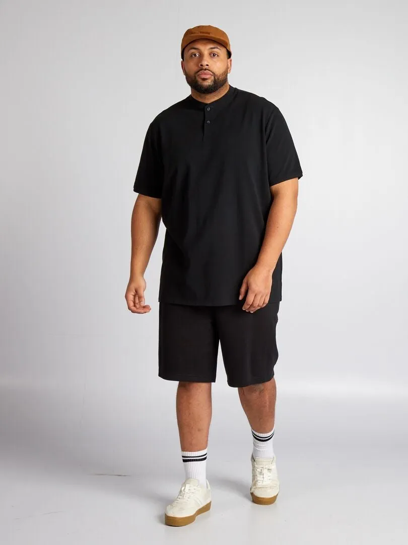 Bermudas tipo jogging de piqué - negro