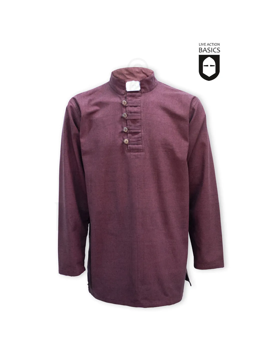 Camisa medieval de botones, color marrón