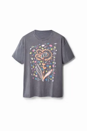 Camiseta oversize flor