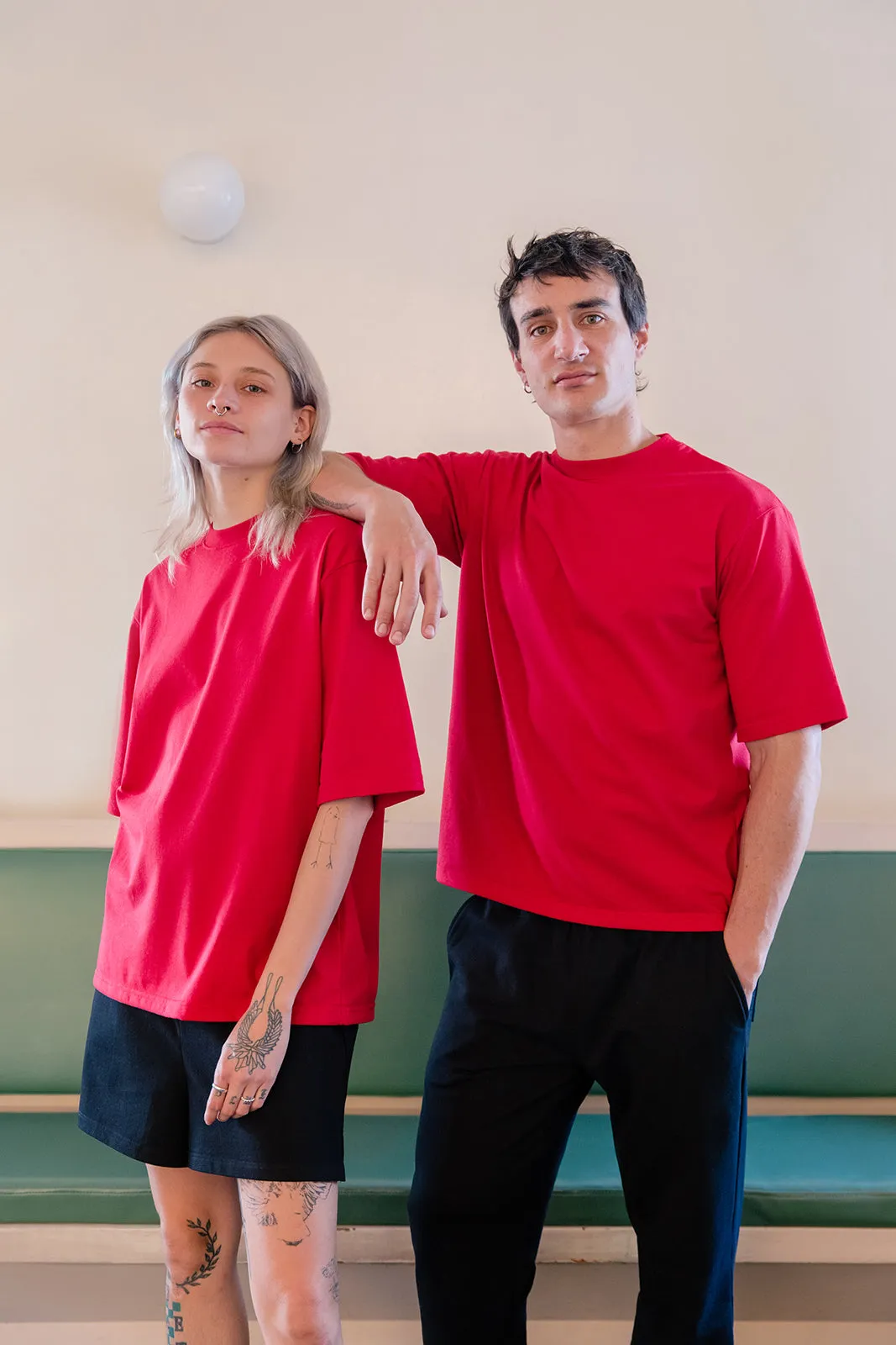 Camiseta Oversize Unisex Rojo 100% Reciclada