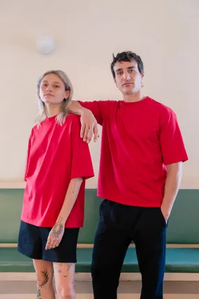 Camiseta Oversize Unisex Rojo 100% Reciclada