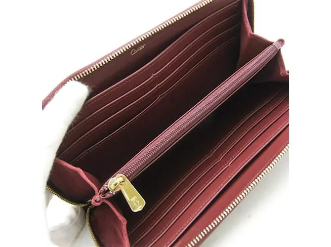 Cartera larga de cuero burdeos Cartier Must CRL3001552 