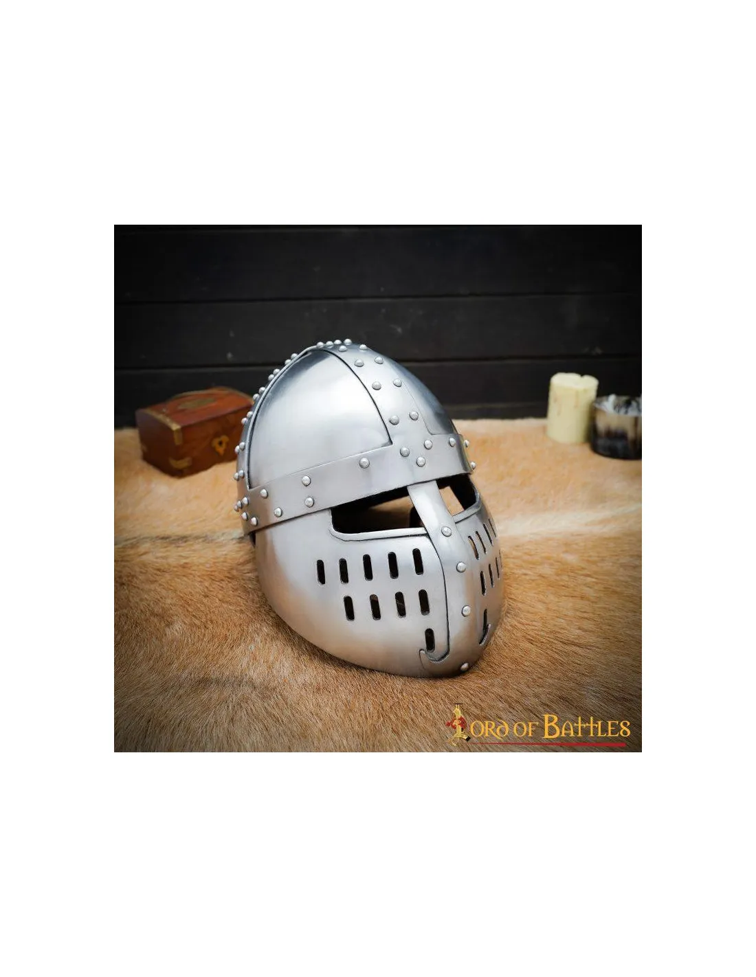 Casco Spangenhelm caballero normando, S. XII-XIII