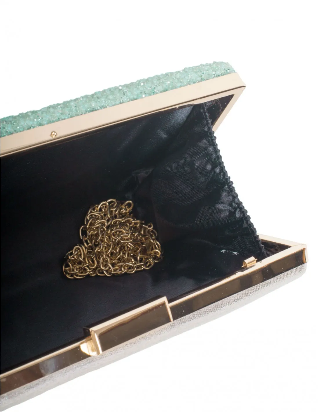 Clutch Fiesta Purpurina Menta