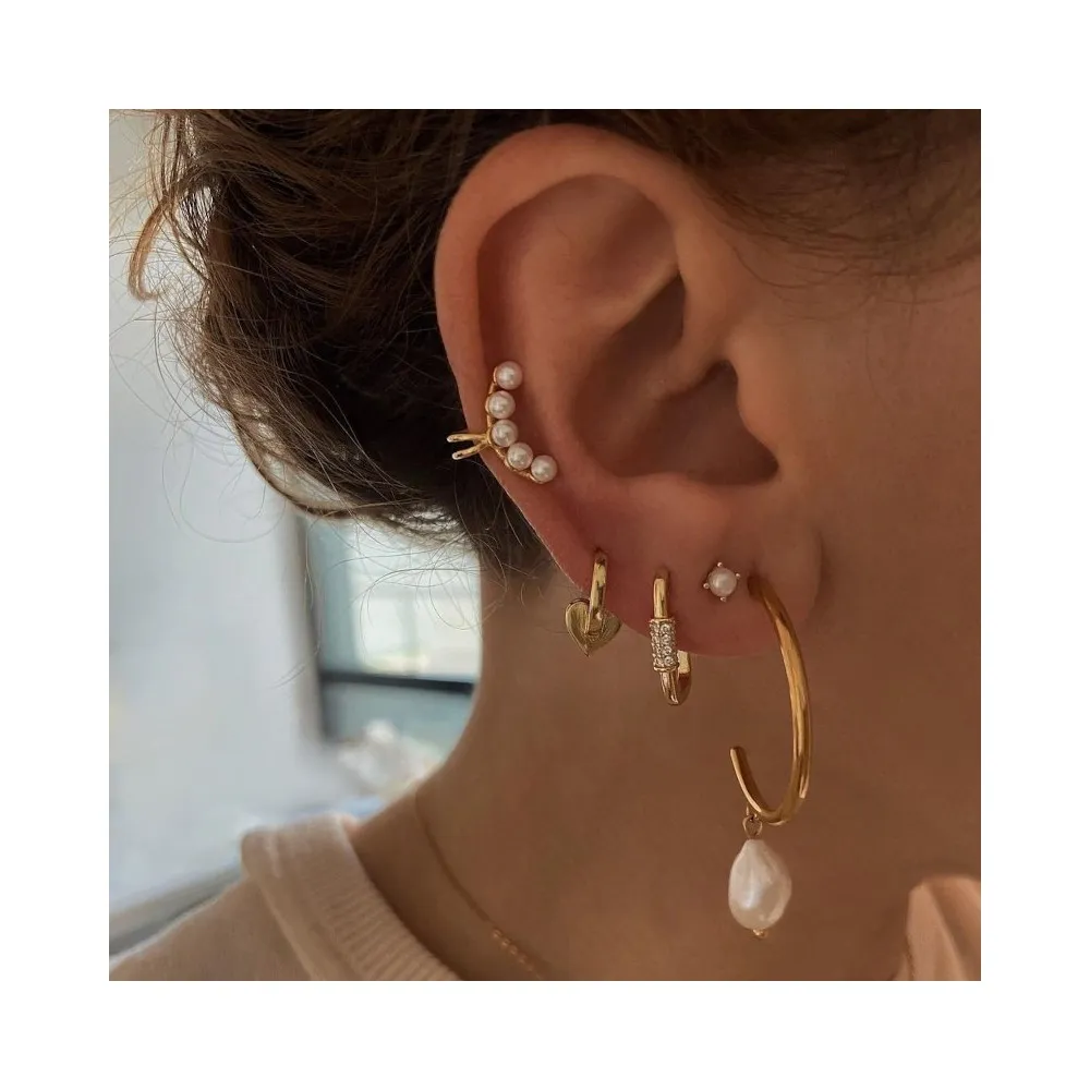 Ear Cuff 5 Perlas Oro