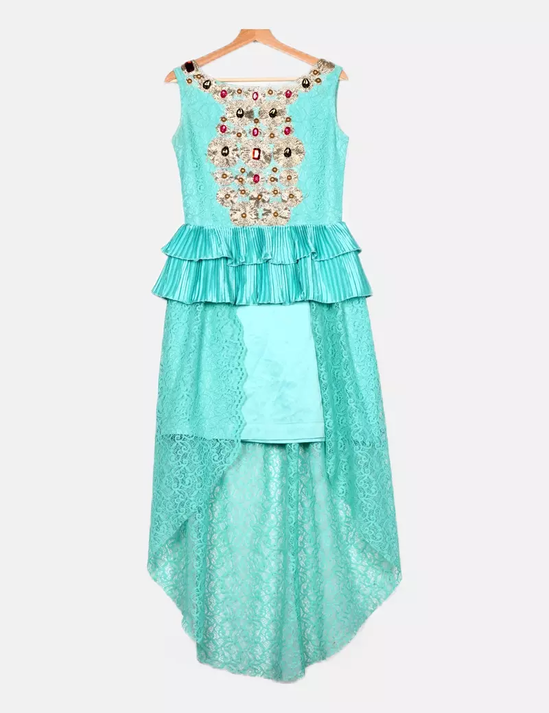 Massimo Dutti Vestido azul de fiesta