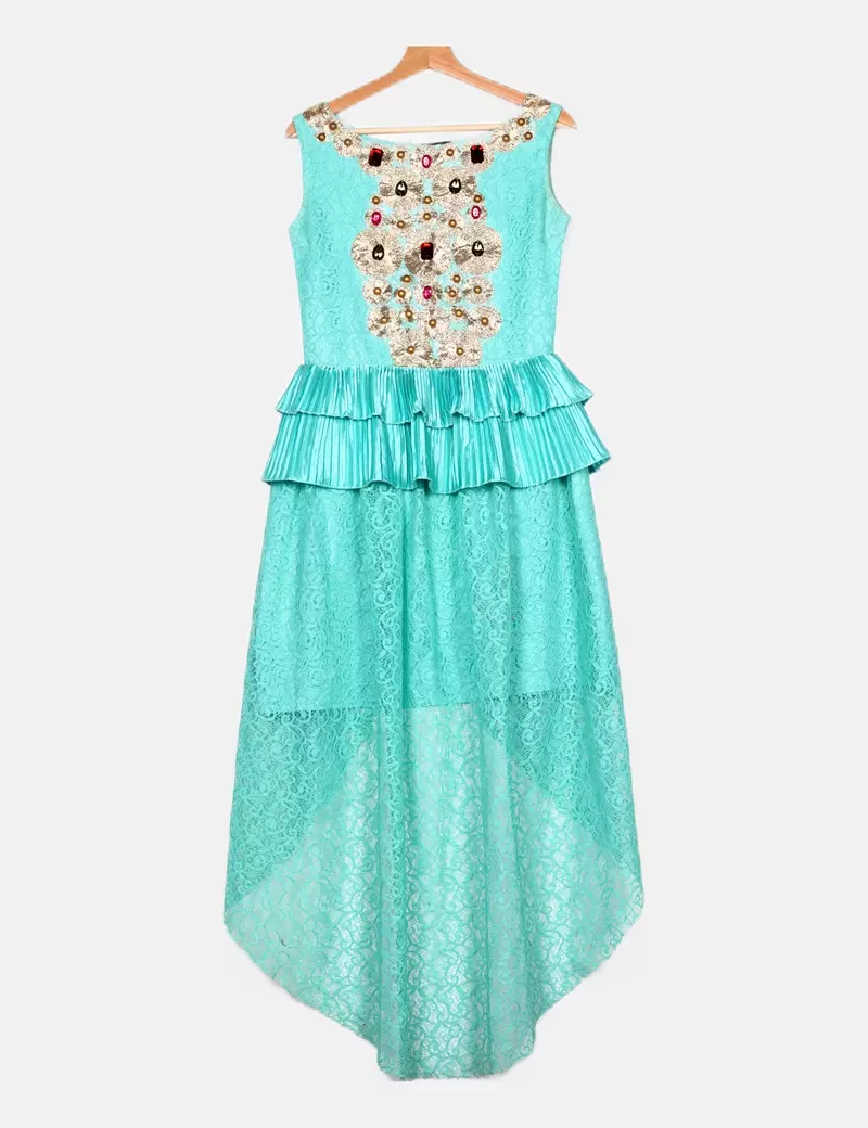 Massimo Dutti Vestido azul de fiesta