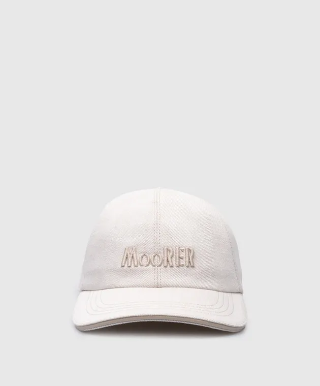 MooRER ROBINSONS beige cap with logo embroidery