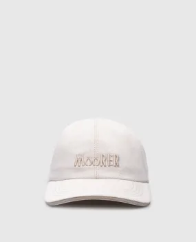 MooRER ROBINSONS beige cap with logo embroidery