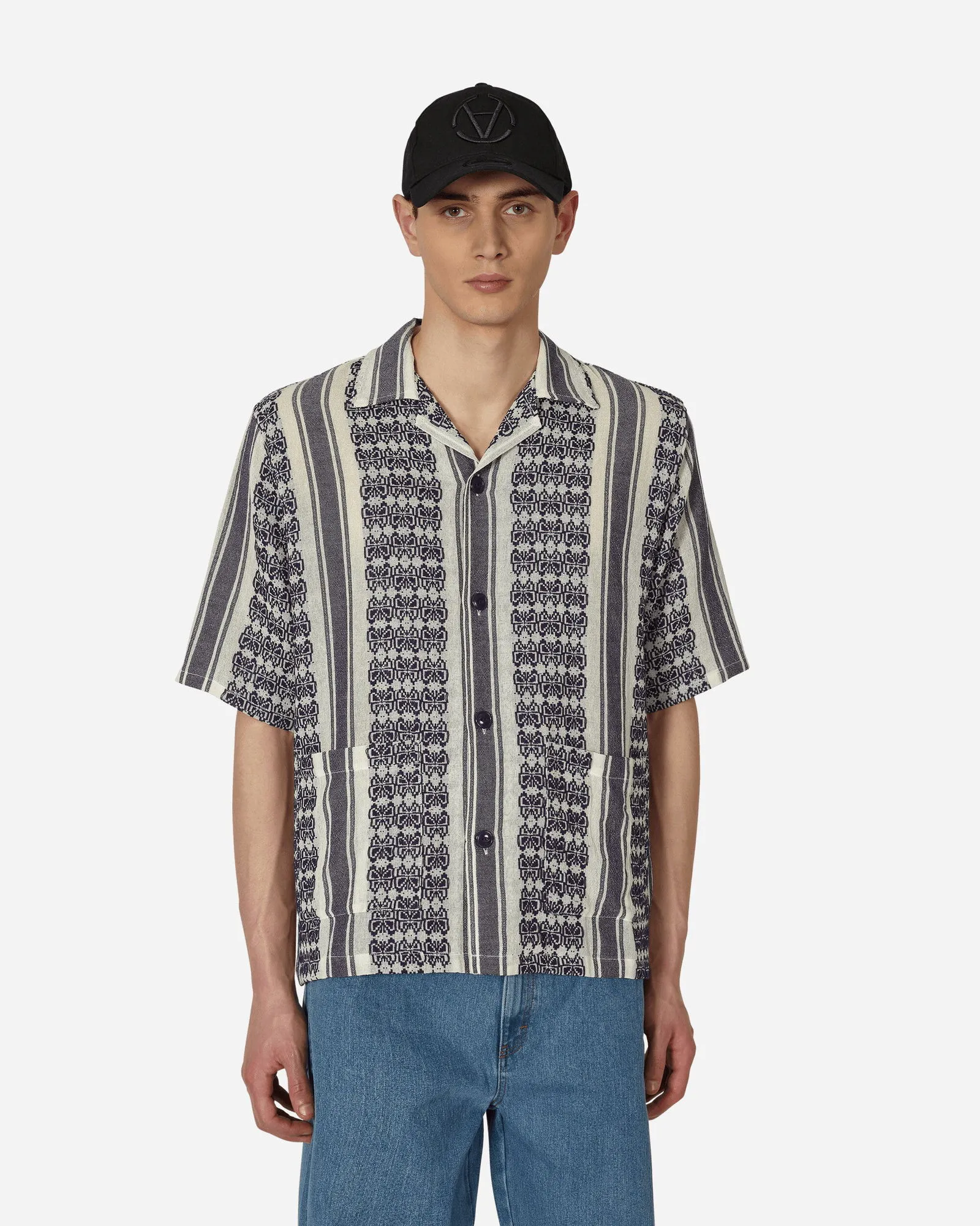 Needles Papillon Stripe Dobby Jacquard Cabana Shirt