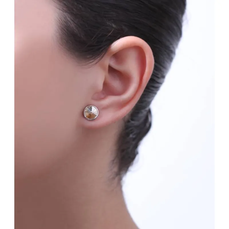 Pendientes "Chromatic" Beige Plata de ley