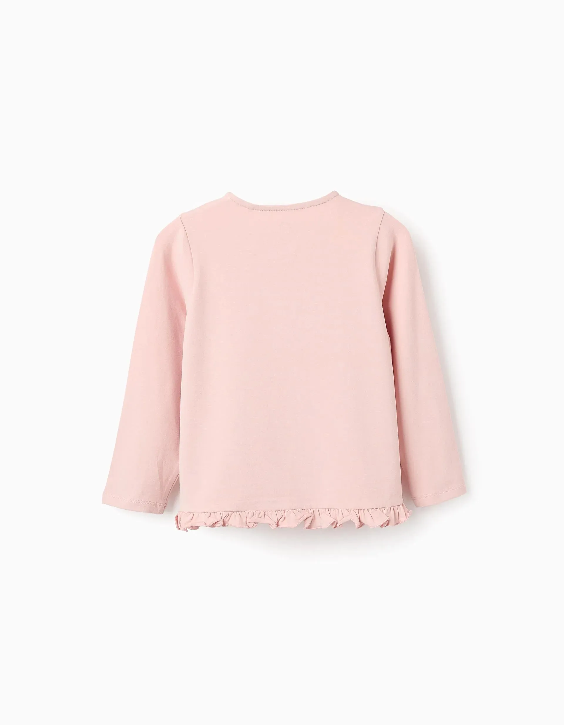 Playera de Manga Larga con Volantes y Flores en 3D para Niña, Rosa ZIPPY