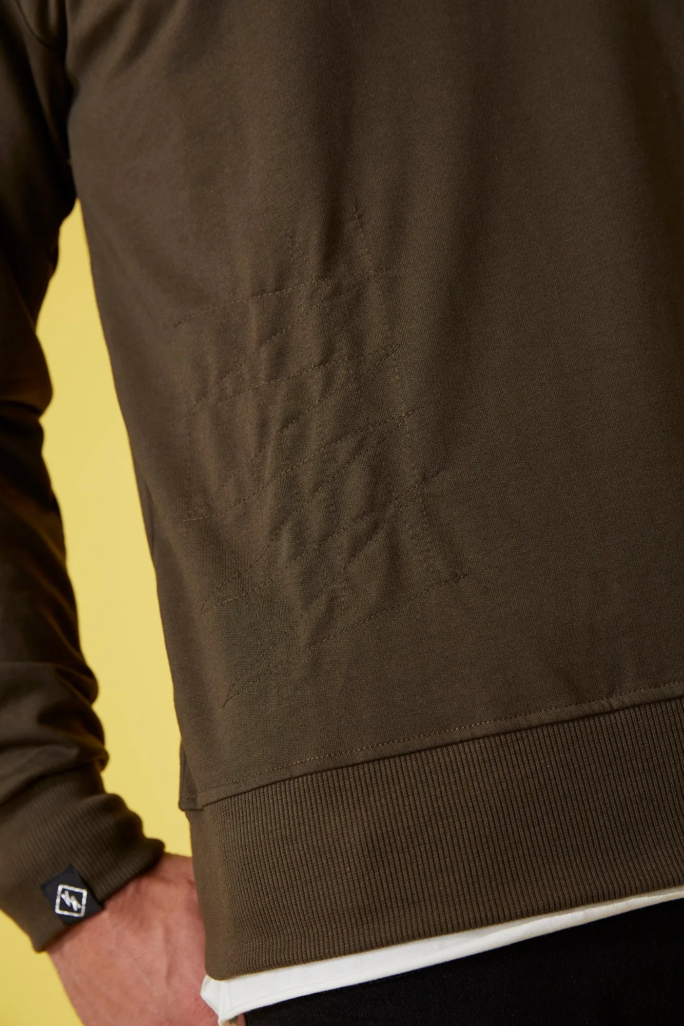 Sudadera HE khaki parches & rotos