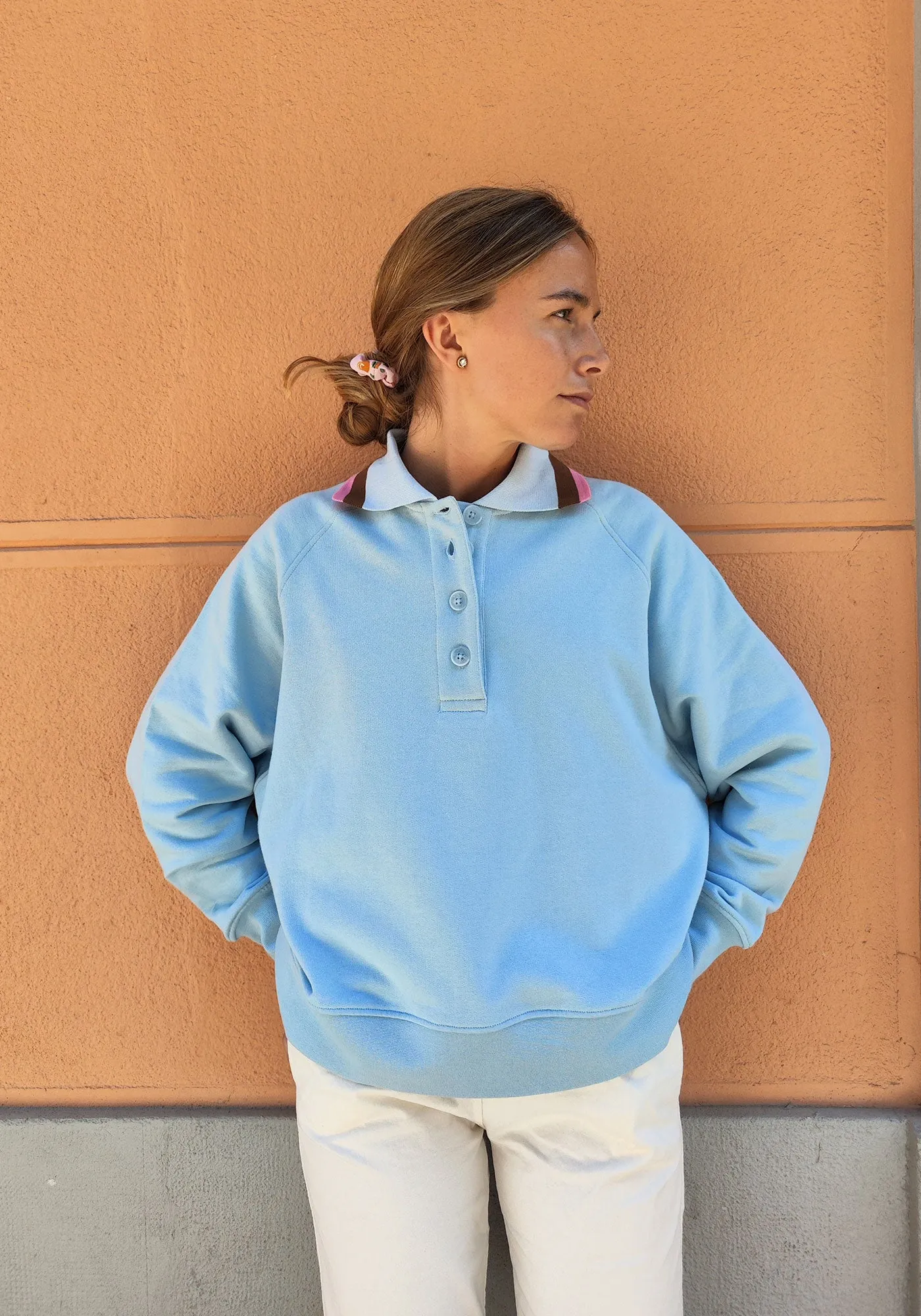 Sudadera Polo Azul Cielo