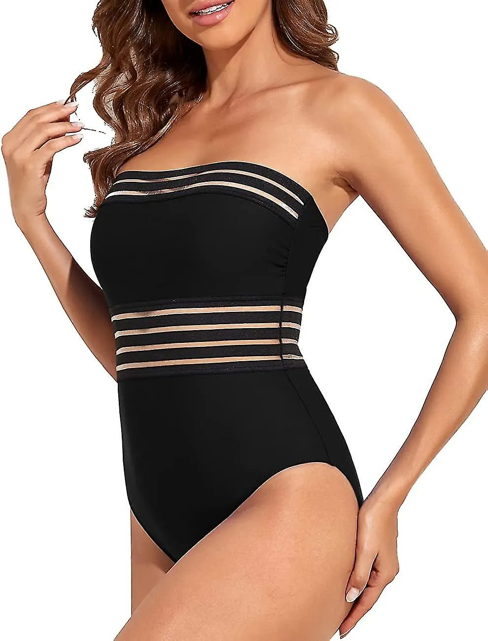 Trajes de baño de una pieza sin tirantes para mujer Tummy Control Trajes de baño Halter Slimming Trajes de baño
