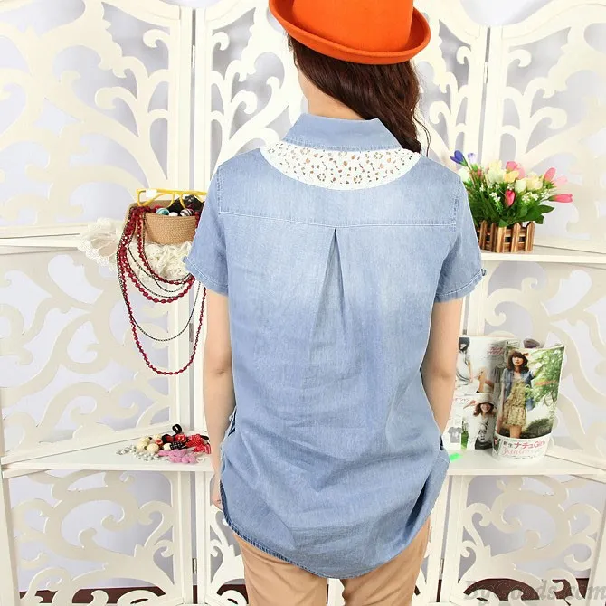 Unique Fresh Floral Lace Hollow Out Shirt 
