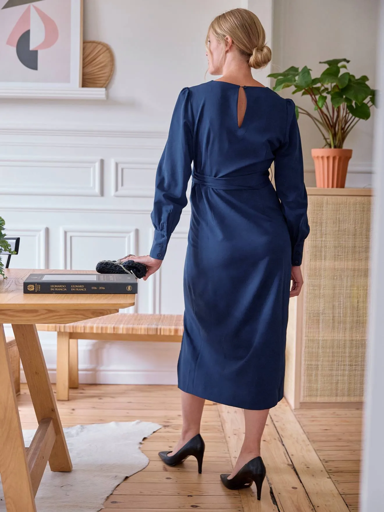Vestido largo efecto drapeado para embarazo
