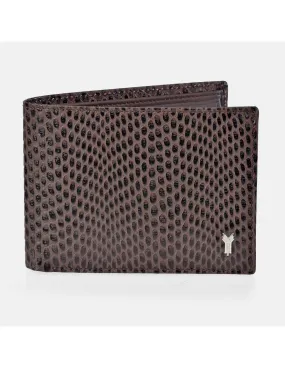 YANKO Cartera tipo americano en piel color marrón con monedero para hombre y estuche